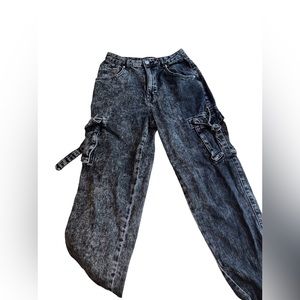 Garage Washed Black Denim Joggers